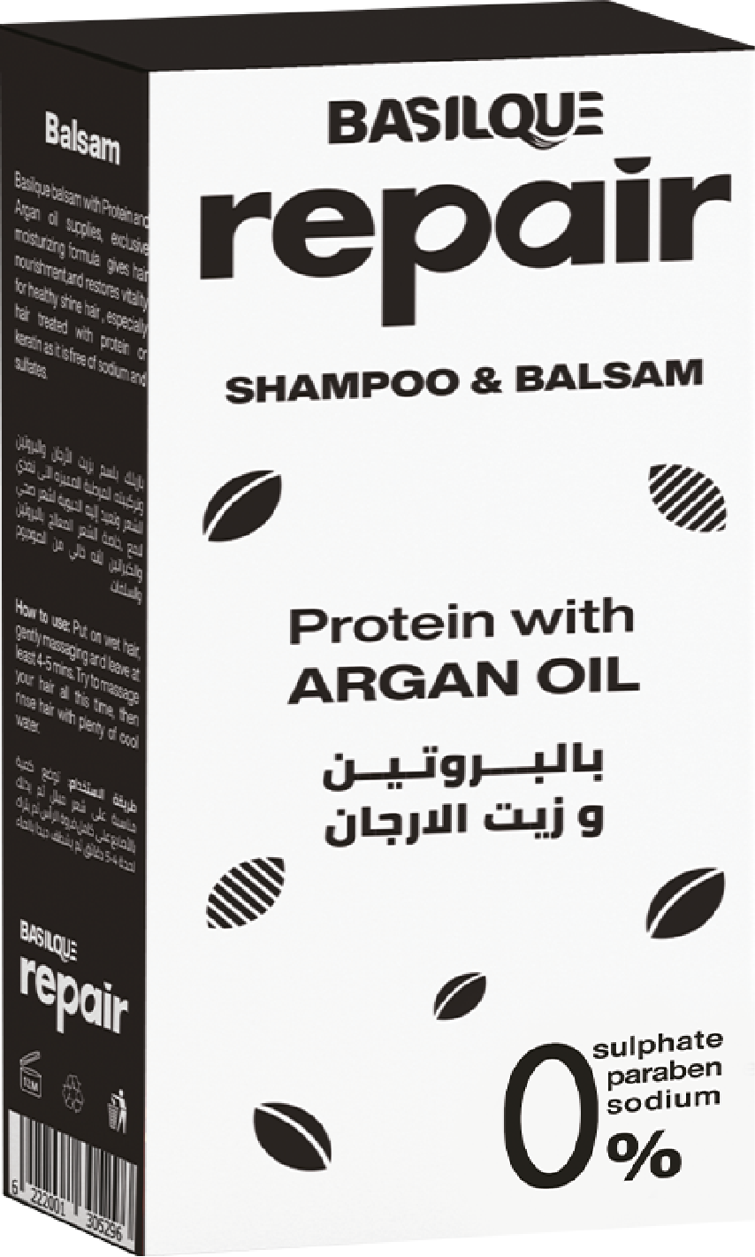 Basilque Repair Zero sulfate shampoo and balsam, (500 ml), 'FL99002
