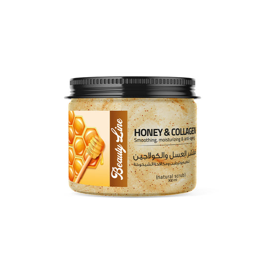 Beautyline honey and collagen scrub, 300 gm, FL16004